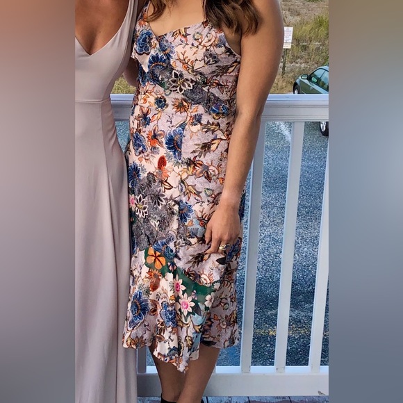 RACHEL Roy Wonderlust Floral Ruffle One Shoulder Midi Women Dress Size 10 - Picture 2 of 10